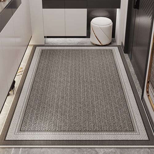 入户高端吸水亚麻地垫可裁耐磨门口脚垫防滑除尘蹭土玄关客厅地毯