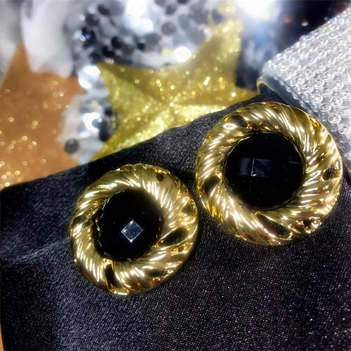 925银针黑色金属耳钉vint