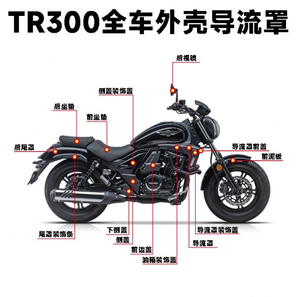 适TR300全车外壳导流罩前泥板前围塑料车壳侧盖护前面板油箱原厂