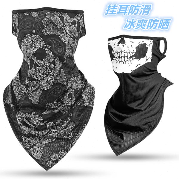 围脖挂男款面巾哈雷摩托防尘面罩骑行夏季防晒面罩三角机车耳套