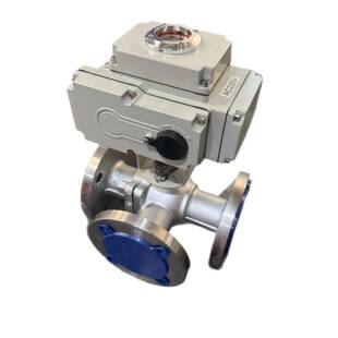 T型电动三通球阀Q947F-16C/PDN80阀体304不锈钢可接太阳能供电