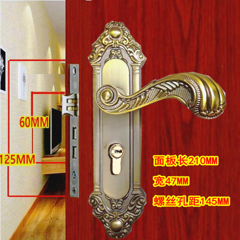 门锁房门锁把手锁具实木门室内家用静音欧式仿古执手锁小50钢木门