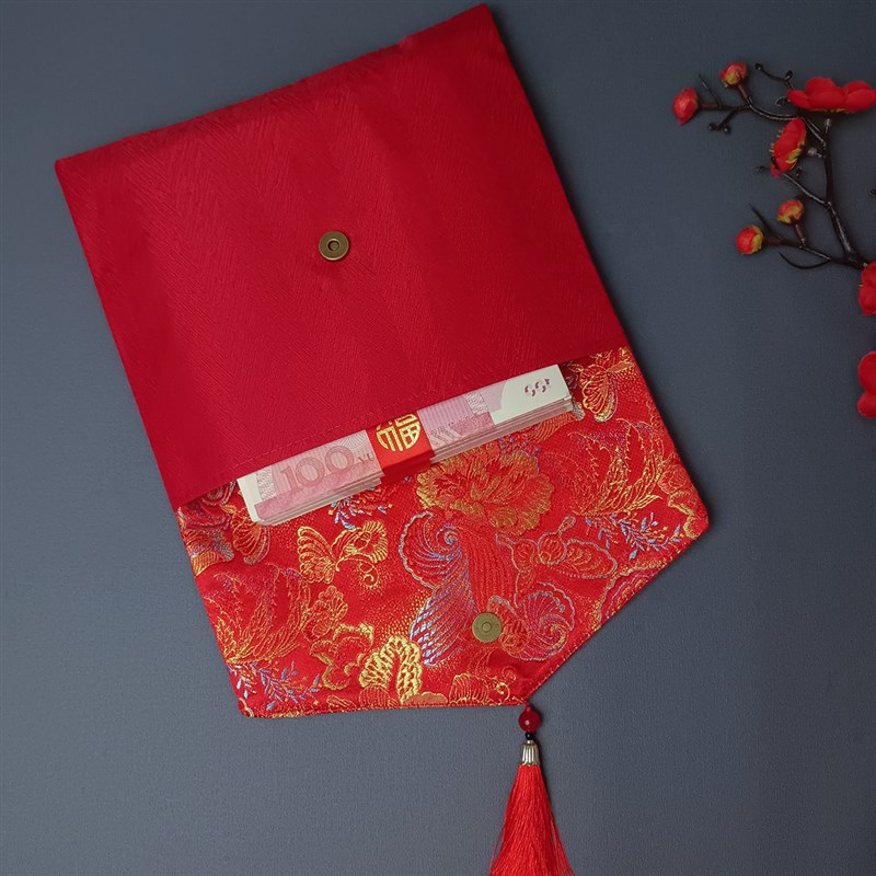 结婚改口布艺红包袋大号5万6 8万10万生日乔迁开业随礼通用利是封