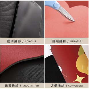 红色浴室地垫软硅藻泥新年过年吸水防滑垫家用卫生间进门脚垫垫子