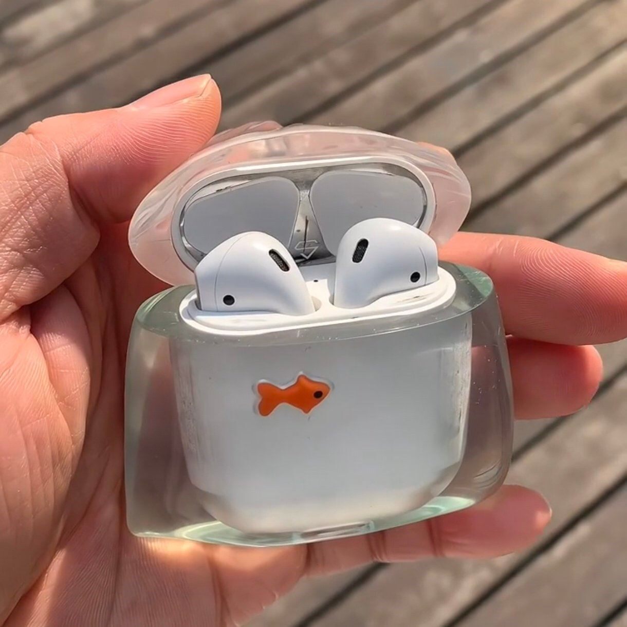 【一袋锦鲤】好运小鱼耳机壳透明金鱼垃圾袋保护套适用airpods