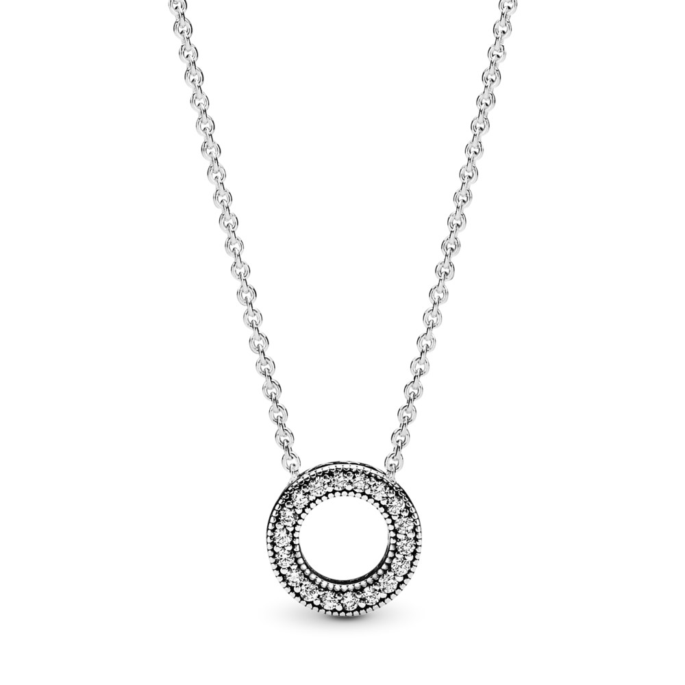thumbnail for Panjia Dora S925 Sterling Silver Shiny Diamond Eternal Symbol Clavicle Necklace Minimalist Niche Valentine&#039;s Day Gift