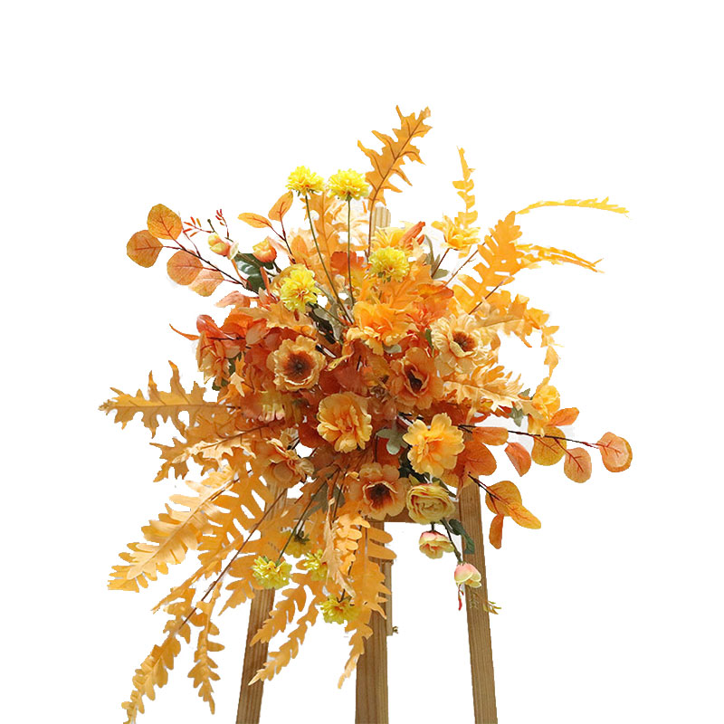 中式婚庆路引牡丹花点背景挂花拱门花艺布置婚礼装饰迎宾花柱摆件