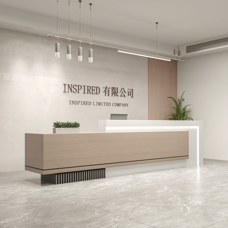 现代简约c烤漆物业办公室公司酒店大厅吧台前台桌接待柜收银台工
