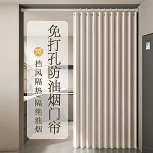厨房门帘遮挡隔断窗专用防油烟冬季保H暖防风折叠免打孔卧室家用