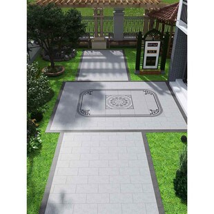 新中式别墅庭院院子地砖拼花石英砖室外PC砖入户地面拼图瓷砖龙达