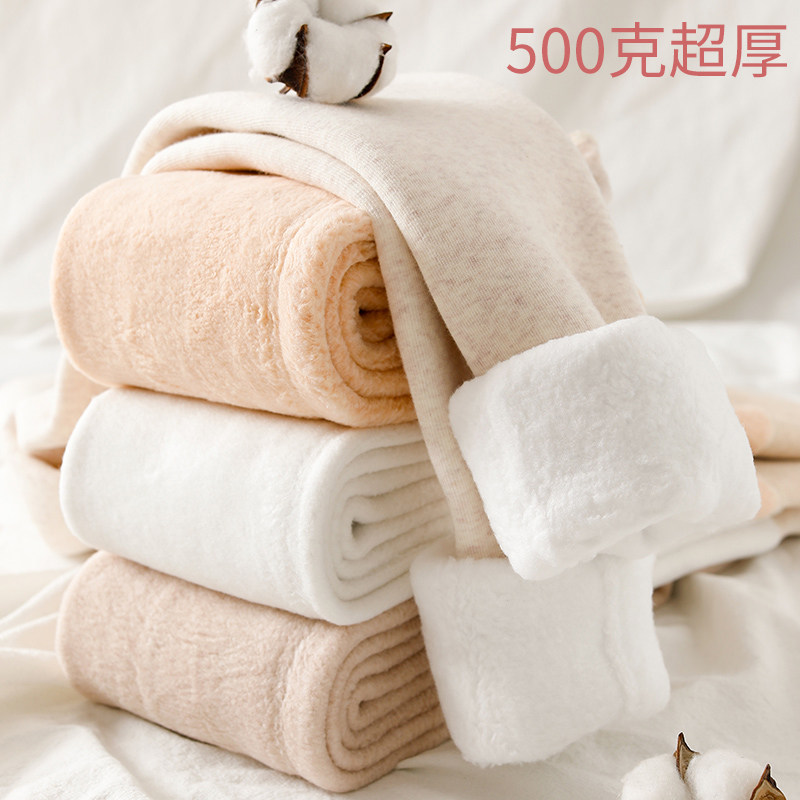 冬500克特厚棉裤女超厚细竖条纹保暖裤K打底裤外穿加厚加绒连裤袜