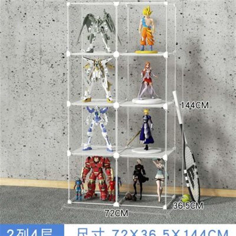 新款玩具展示柜防尘模型塑料展示架小家用收纳柜子透W明玩偶摆件