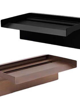 不锈钢瀑布造景流水墙水幕墙黑色金铜色出水口庭院Y园林水景墙