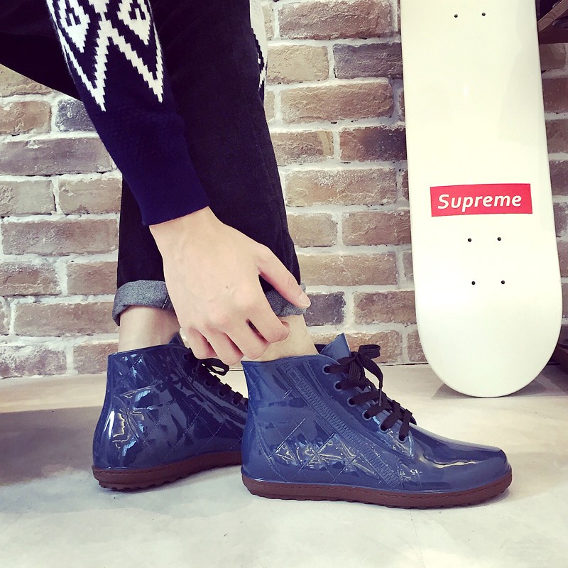 春秋春季男士短筒雨鞋防水时尚低帮低筒马丁男式雨靴水鞋胶鞋套鞋