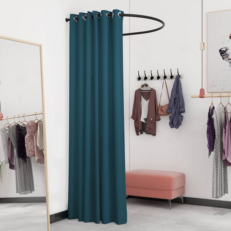 试衣间Ub型杆 服装店更衣室门帘试换衣帘服装店试衣杆简易隔断布