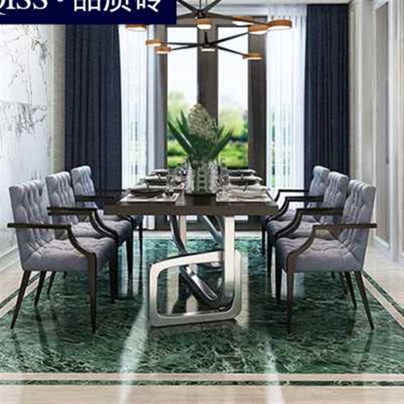 新款阿尔卑斯绿大理石瓷砖600X900现代防滑耐磨客厅地砖电视背景