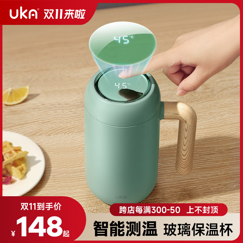 UKA保a温杯泡茶杯茶水分离玻璃陶瓷办公玻璃保冷水杯马克杯男家用