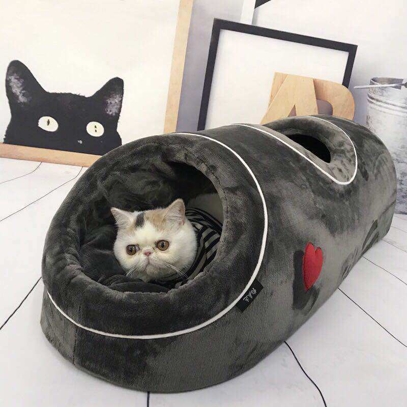 猫窝冬季猫咪保暖双洞隧道猫房子猫E睡袋蒙古包可拆洗猫咪用品猫
