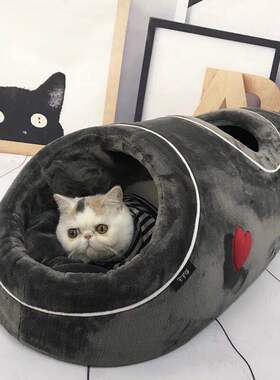 猫窝冬季猫咪保暖双洞隧道猫房子猫E睡袋蒙古包可拆洗猫咪用品猫