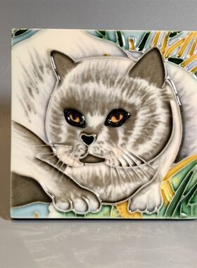 莱廷立体手绘瓷板画挂画新年圣诞礼物公司年会纪念品小摆件茶杯垫