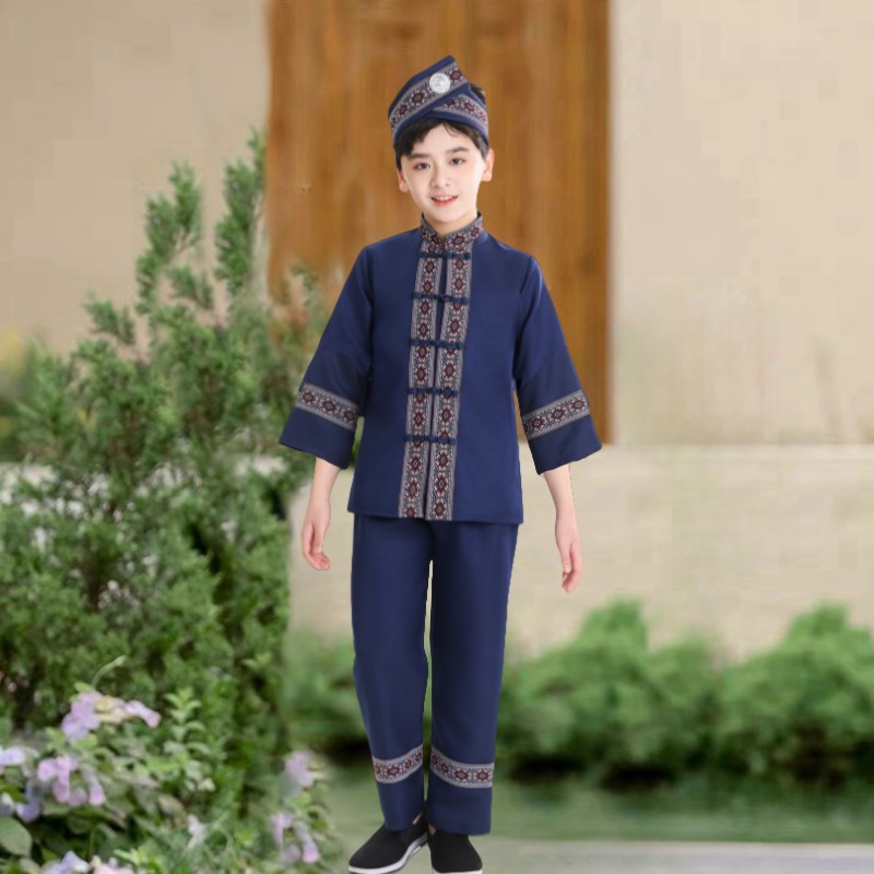 新款儿童壮族三月三民族服装成人苗族六一少数民族表演服饰运动会