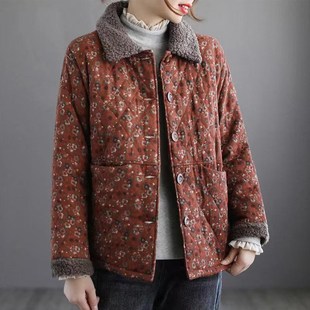 四川省服女款2024新款网红干活穿罩衣冬季加绒加厚工作服保暖棉服