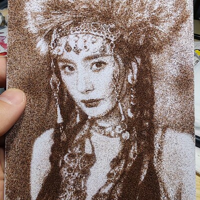 真人照片手绘沙画肖像定制摆台固彩礼物结婚生日纪念日送女友闺蜜