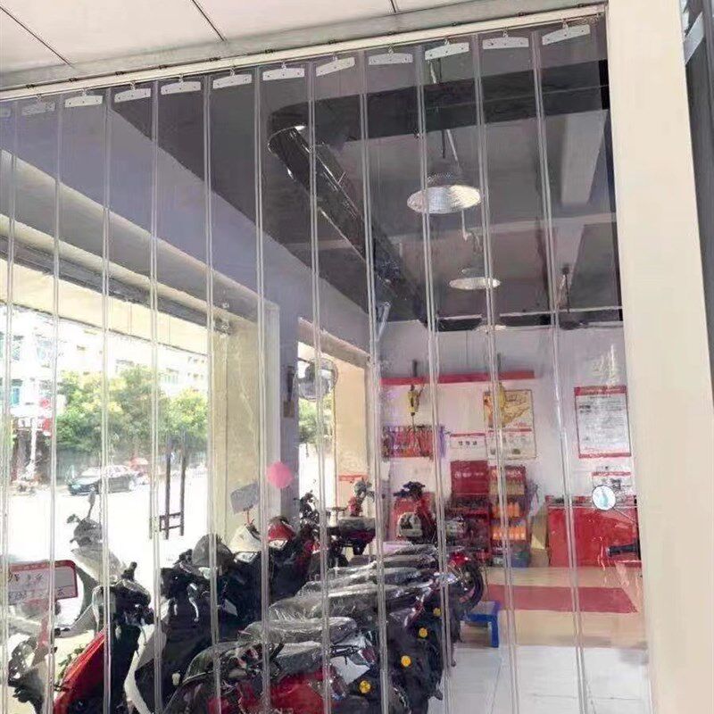PVC透明塑胶挡风防尘隔热空调冷气帘移动折叠隔断门帘尺寸透明pvc
