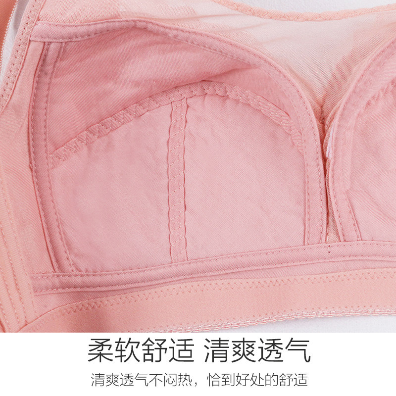 无海绵妈妈内衣女无钢圈聚拢大胸显小中年妇女文胸薄款防走光抹胸