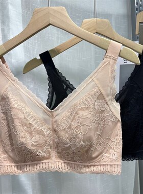 6000大胸显小调整型防下垂蕾z丝文胸收副乳软钢圈上托聚拢薄款内