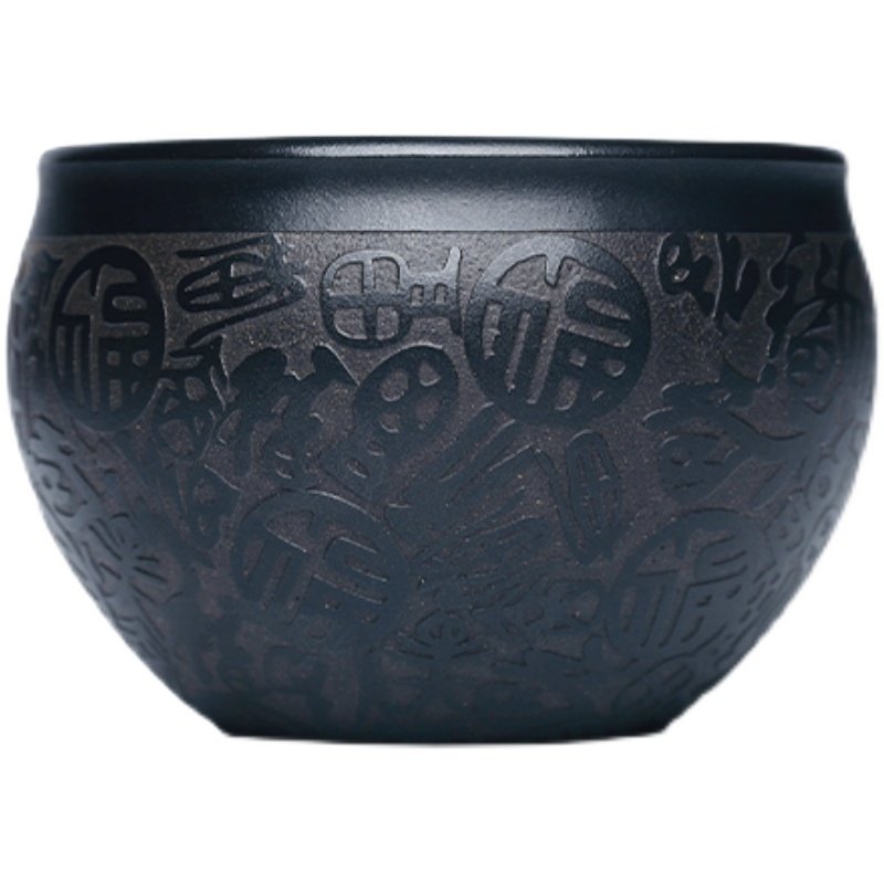 宜兴石黄紫砂壶紫砂杯纯全手工原矿精品品茗杯主人杯功夫茶杯套组