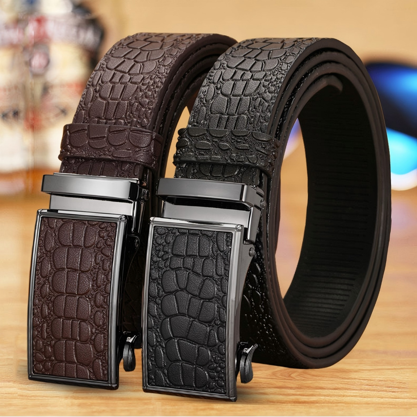 头层牛皮真皮自动扣高档商务腰带