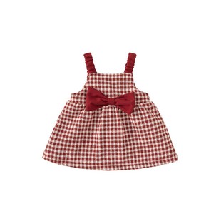 贝贝城女童裙子秋冬新款保暖女孩夹棉格子背带裙洋气女宝保暖冬装