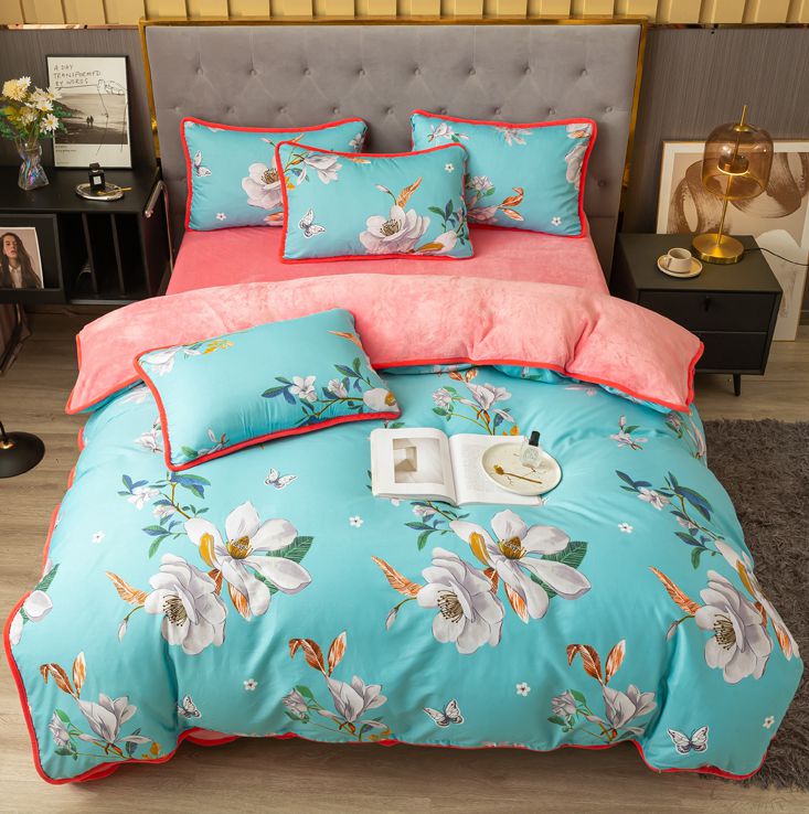 定制纯棉加绒单面法兰绒被套6 7x7单件ab面一面被罩毛绒珊瑚绒宇