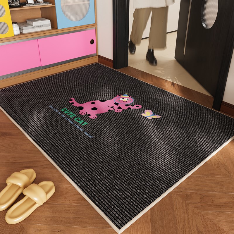 圈绒地垫入户门垫卡通猫咪耐脏可裁剪地毯门口进门家用防滑脚垫子