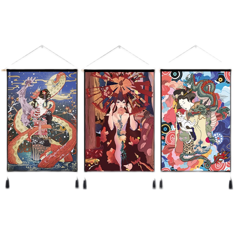 挂毯装饰画挂画电表箱家用装饰布艺挂布日式仕女挂毯成品装饰画图片