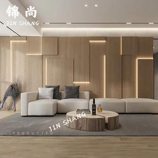 极简原木风卧室客厅壁画轻奢电视沙发背景墙壁布3d立体凹凸感壁纸