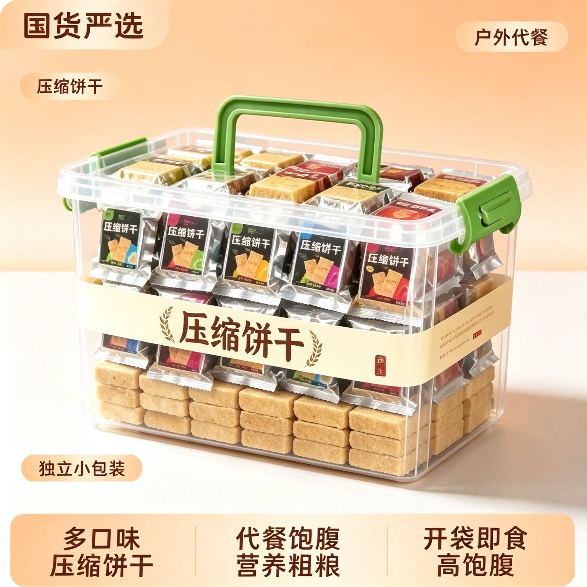 饱腹食用压缩饼干低负担夜宵五谷杂粮多口味独立包装孕妇糕点