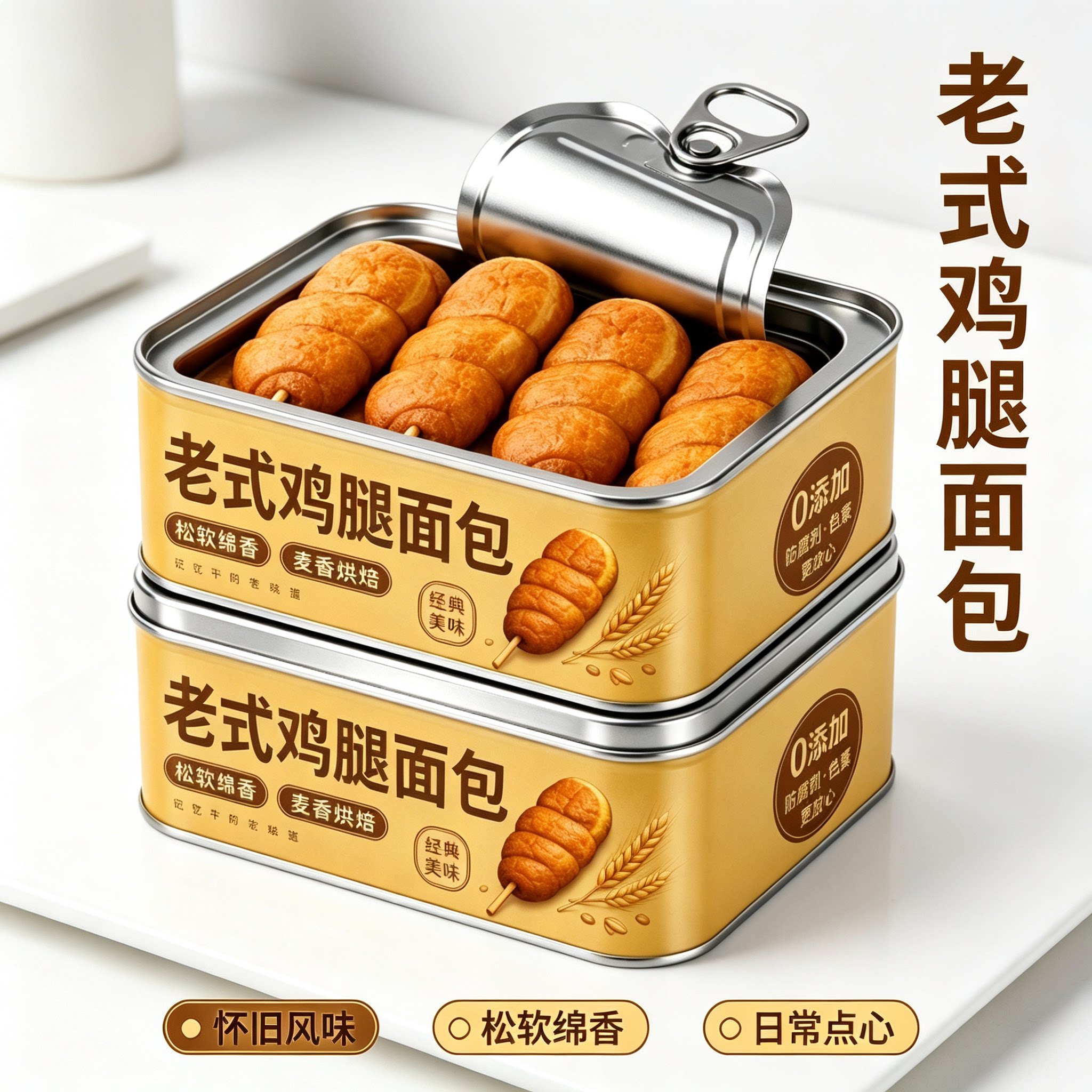 老式鸡腿面包松软绵香经典怀旧夹心早餐儿时零食80后老式肉松面包