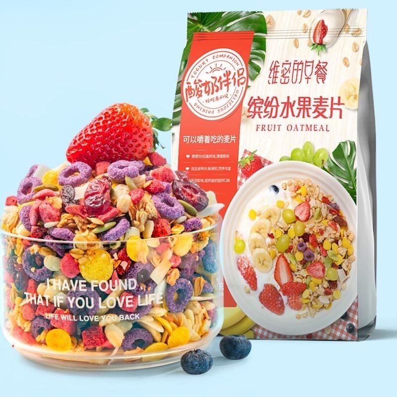 水果果粒麦片酸奶伴侣早餐干吃