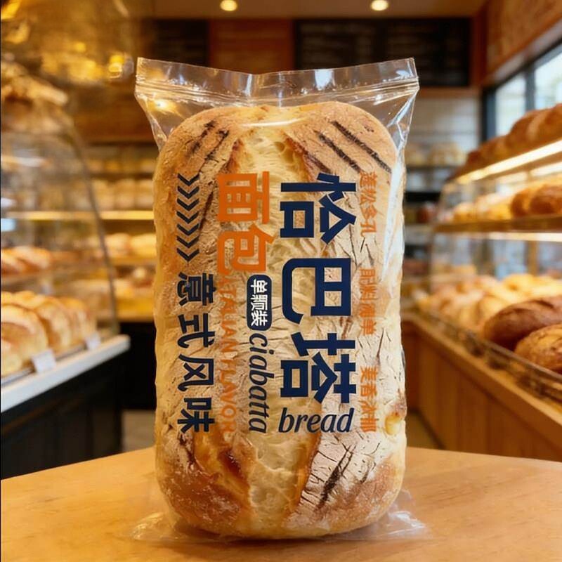 恰巴塔面包无糖无油早餐原味大号全麦恰巴塔面包健身代餐饱腹零食
