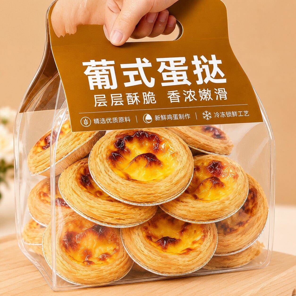 葡式蛋挞液和蛋挞皮组合店儿童无添加家用烘焙半成品速冻空气炸锅