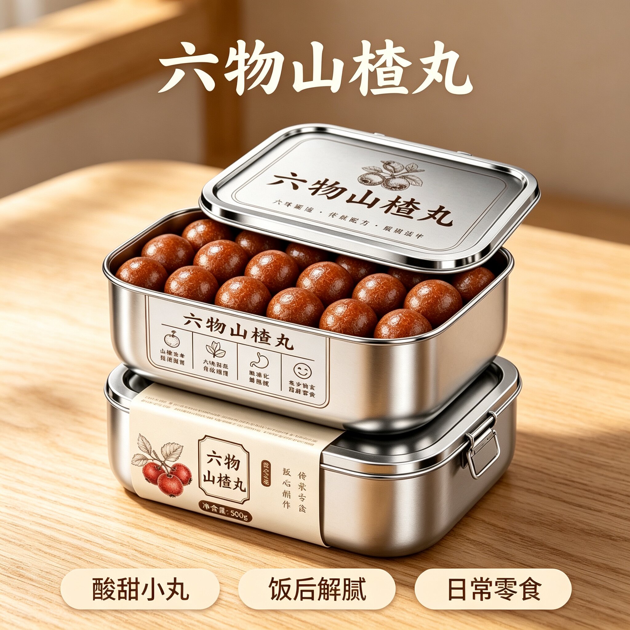 六物山楂丸山药陈皮茯苓山楂球消食开胃孕妇零食