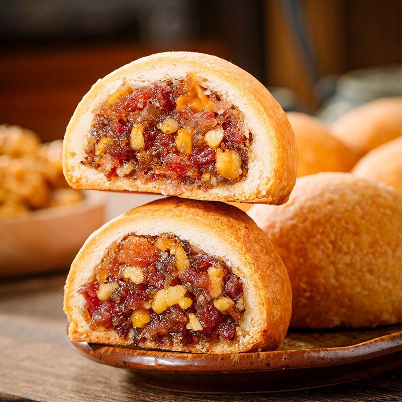 中秋年货云腿月饼礼盒装特色云南宣威火腿酥皮传统糕点营养低负担