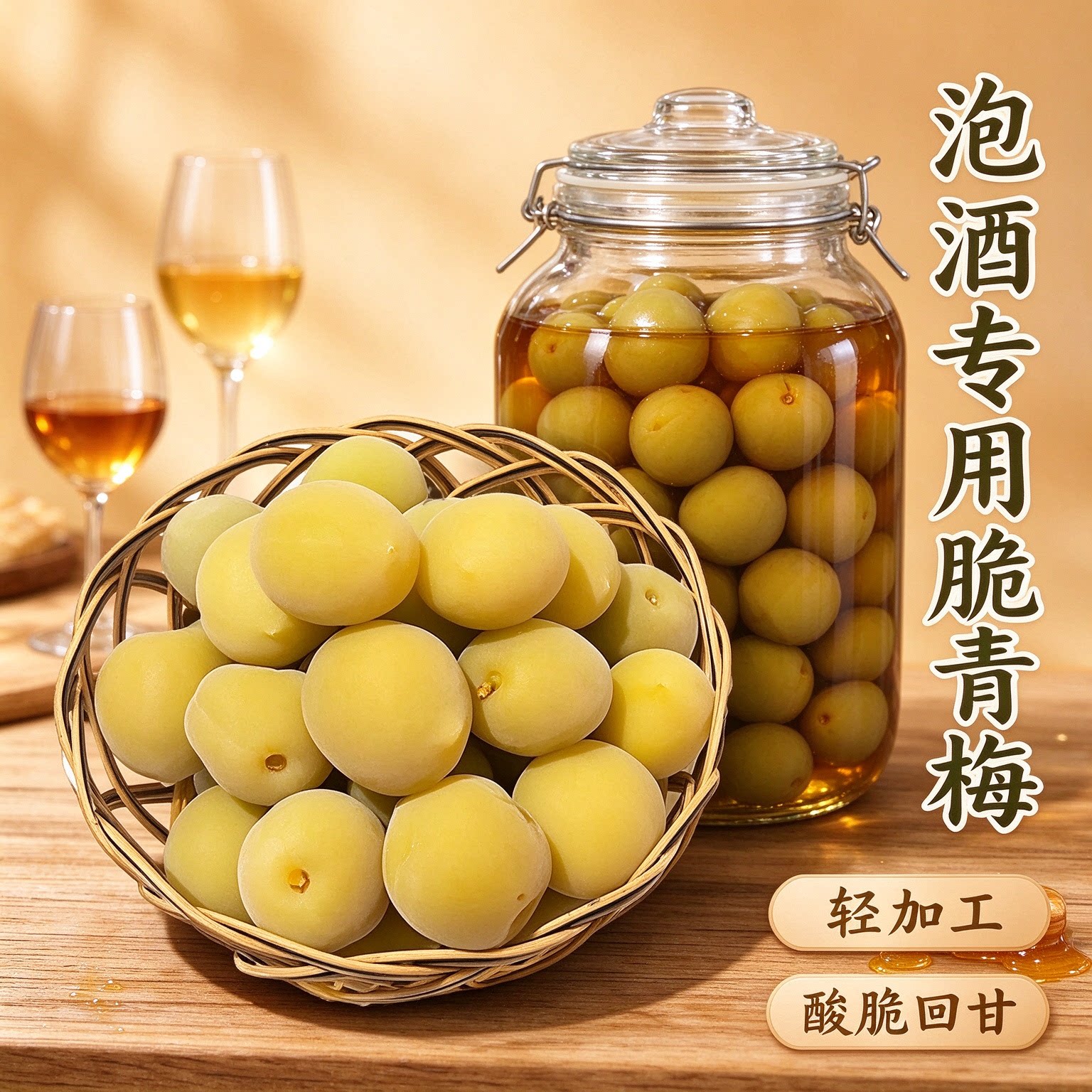 轻加工青梅鲜果泡酒半成品精选水果零食开胃大果酸梅子青竹梅新鲜