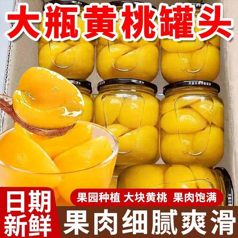 新鲜黄桃水果罐头砀山特产级即食桃子罐头新鲜水果捞休闲零食