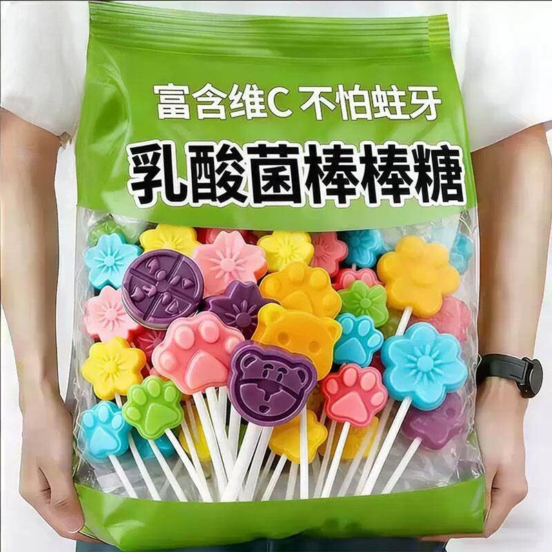 乳酸菌棒棒糖无蔗糖0脂水果味硬糖开胃礼物儿童休闲健康小零食