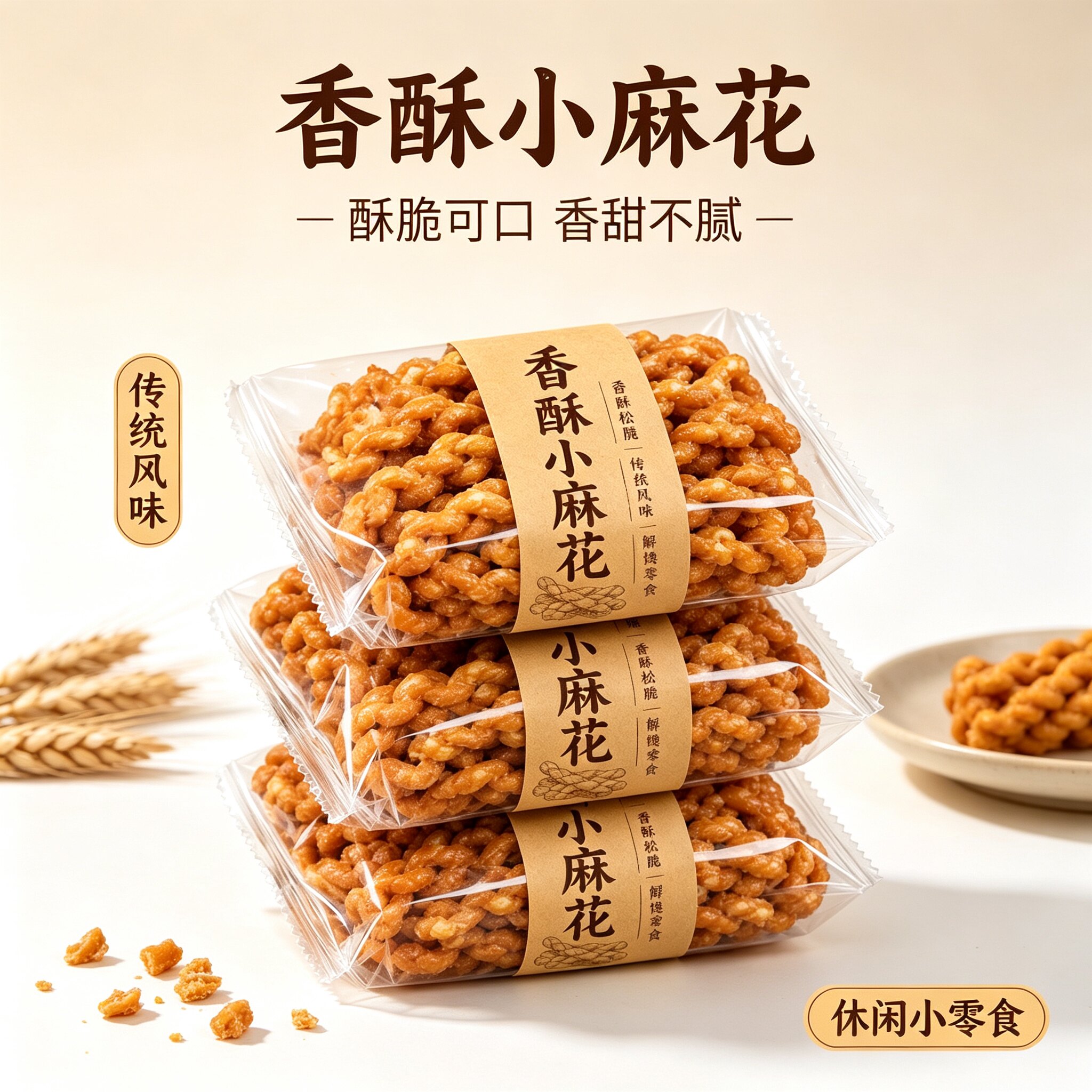 香酥小麻花红糖蜂蜜葱香椒盐味独立包装整箱网红休闲解馋小零食