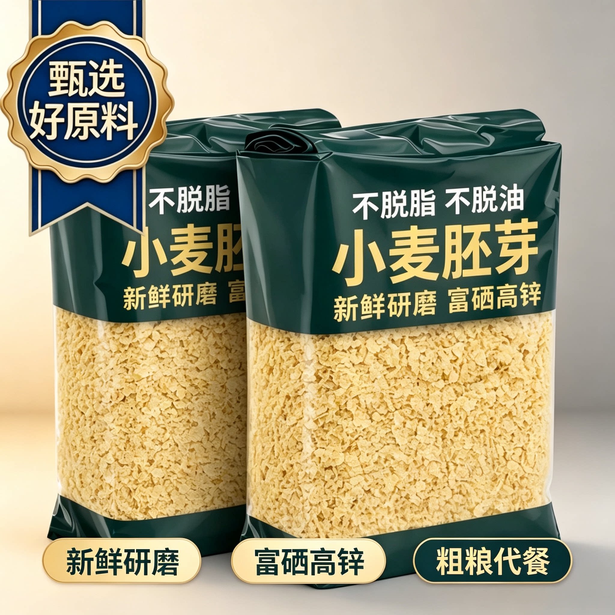纯小麦胚芽富硒原味无添加蔗糖即食营养膳食纤维中老年早餐代餐粉