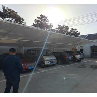 膜结构车篷汽车停车遮阳雨棚张拉膜钢构汽车棚pvdf膜布厂家南京